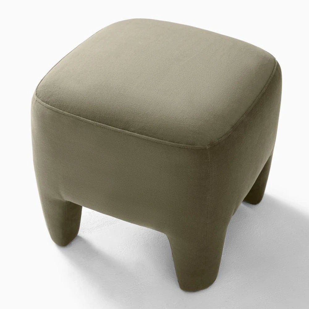 LUNAIR – Oliver Green Modern Style Square Ottoman Stool