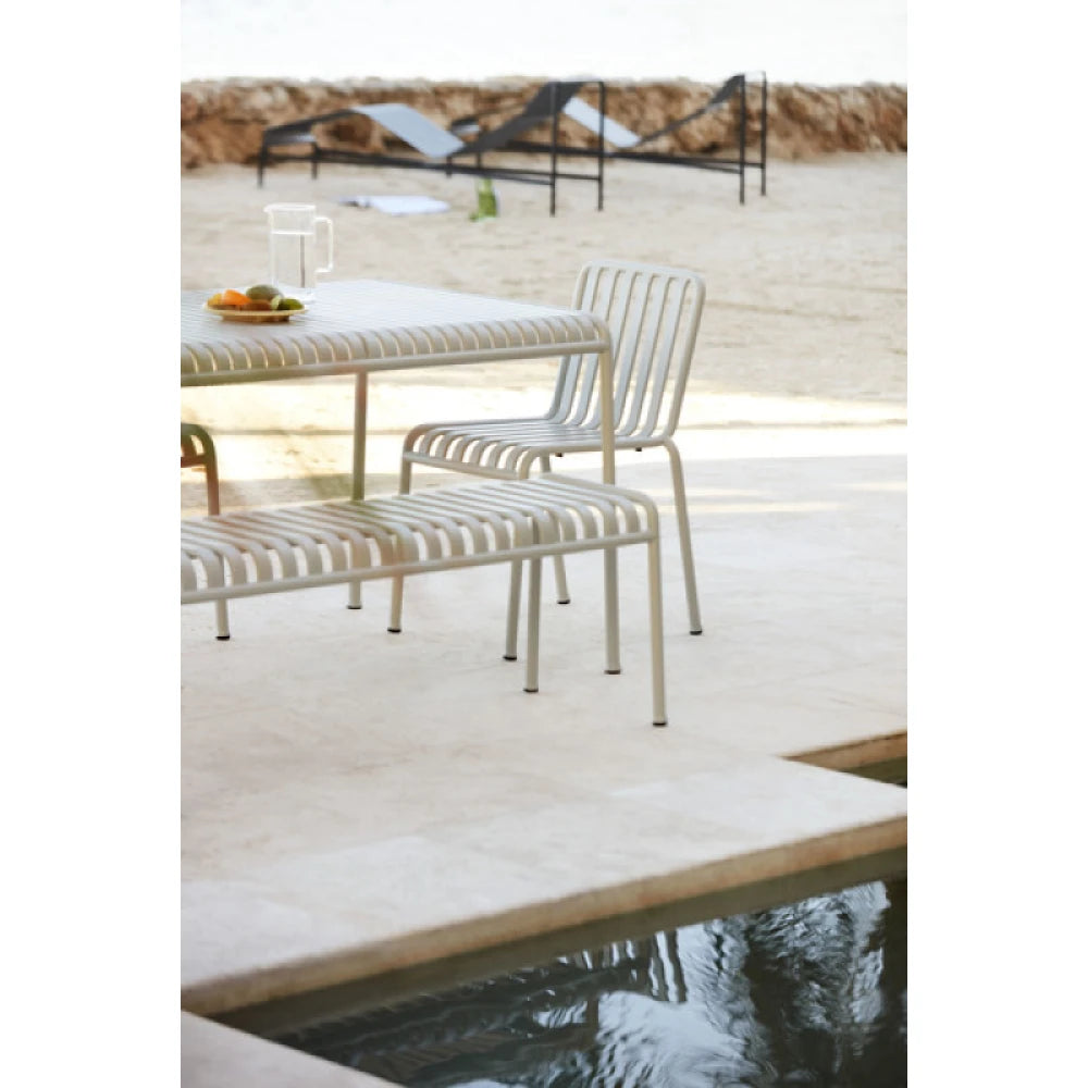 MELL – Sky Grey Outdoor Metallic Bench