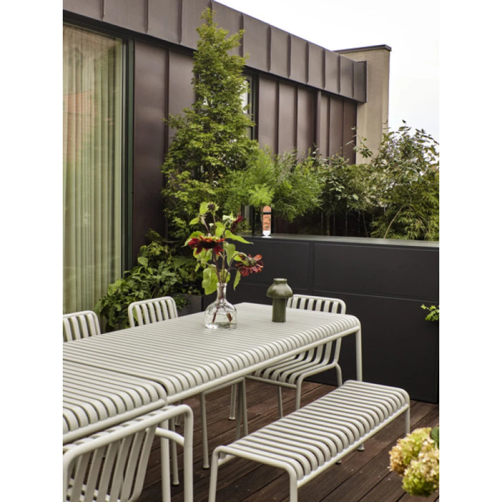 MELL – Sky Grey Outdoor Metallic Bench