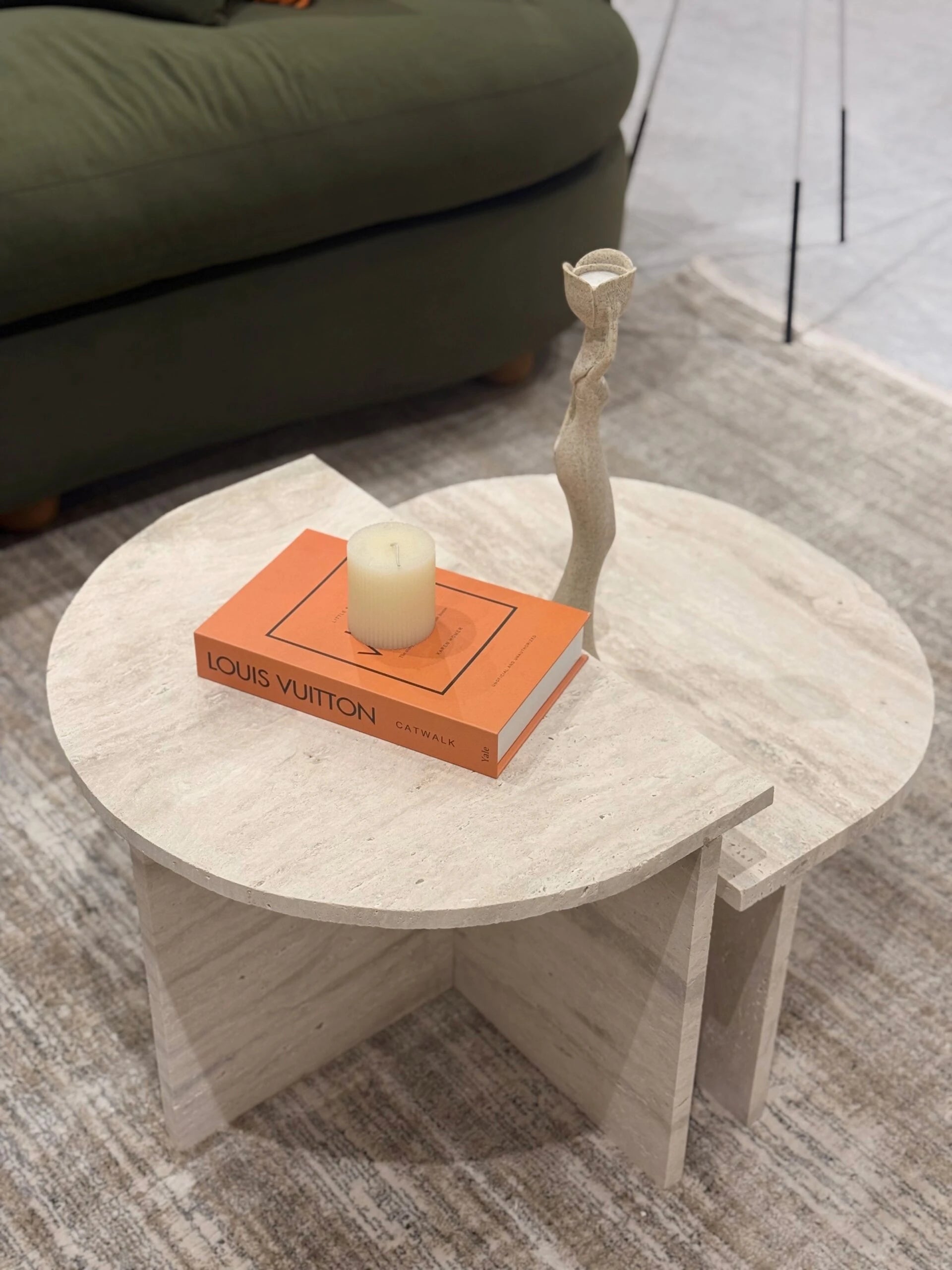 LIGNA – Contemporary Design Travertine Coffee Table Pair
