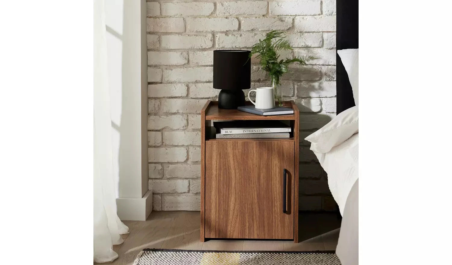 PLAVES – Walnut Brown storage Night Stand