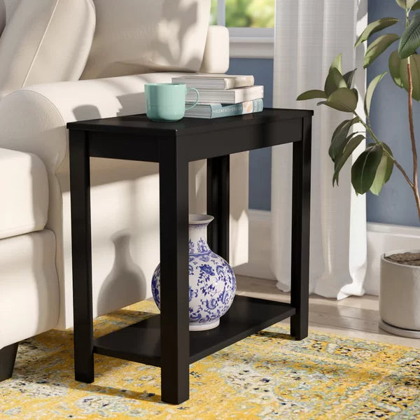 BERELEY - Storage Sofa End Table Wooden Black
