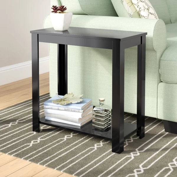 BERELEY - Storage Sofa End Table Wooden Black