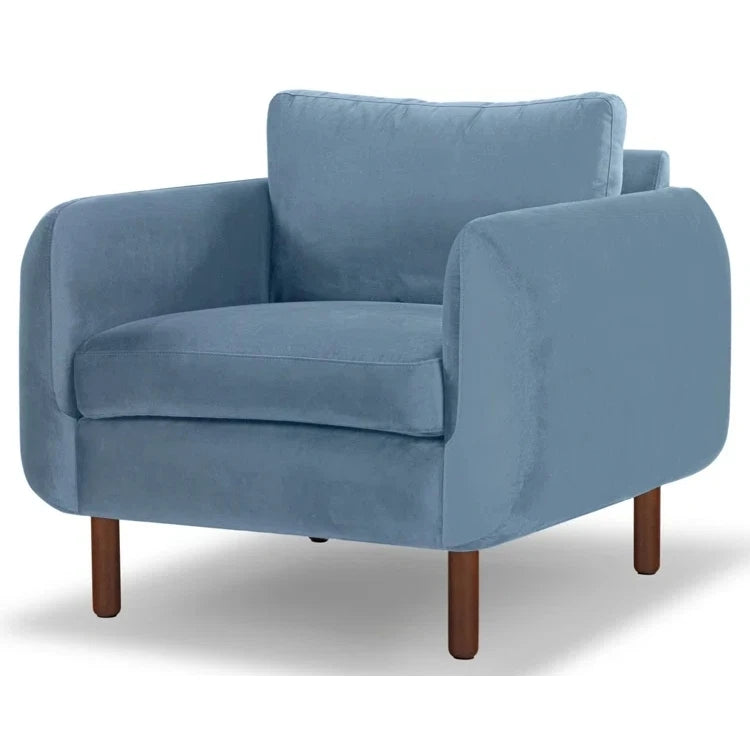 ORHAN – Dust Blue Round Arm Sofa Chair