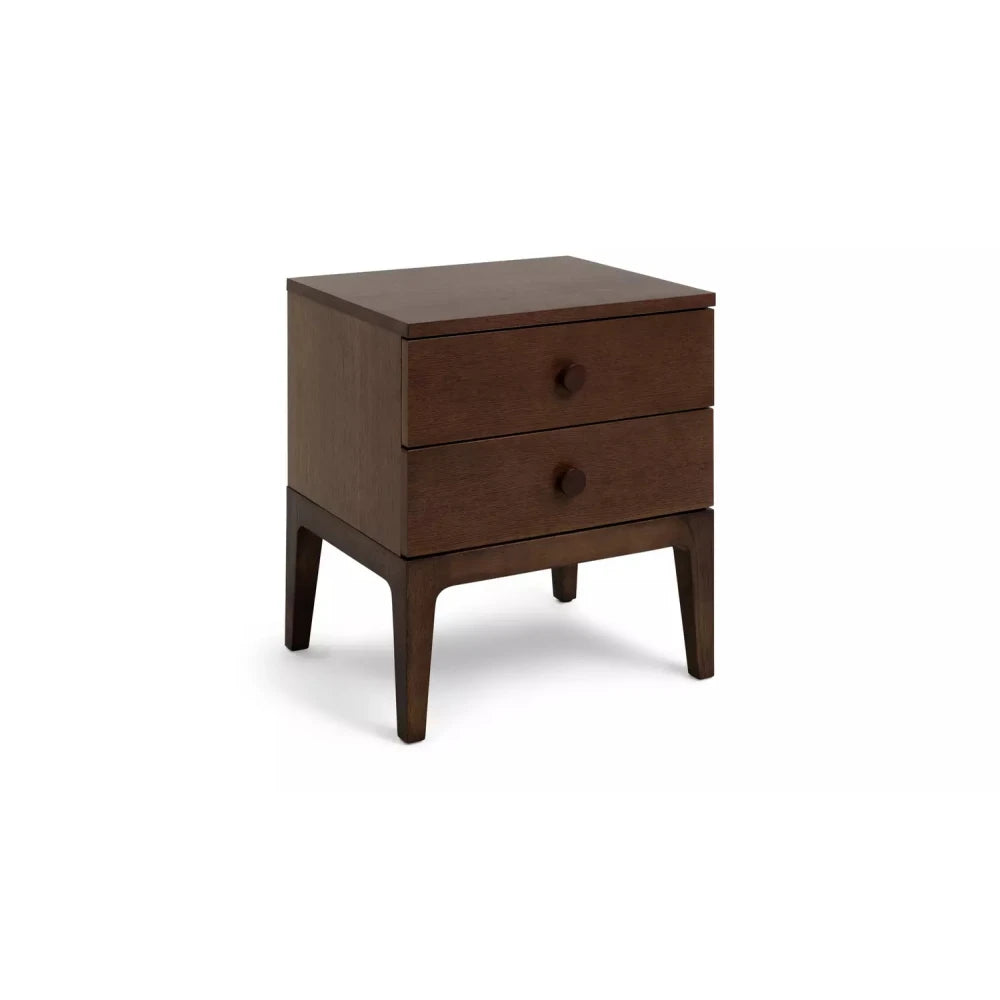 DRUNT – Dark brown Dual Drawer Nightstand