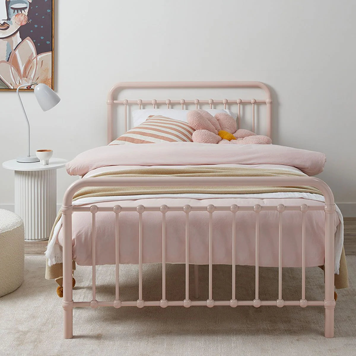 PRIMROSE – Baby Pink Metallic Kids Bed