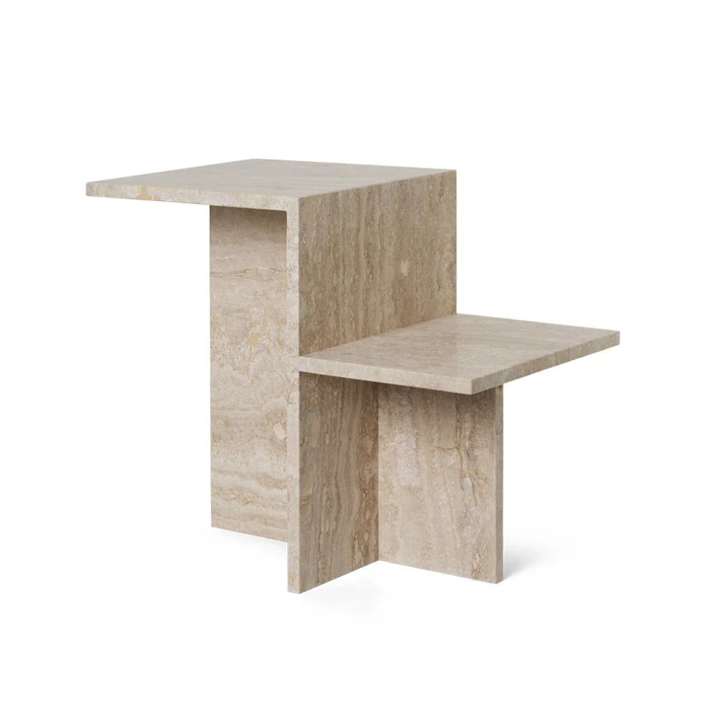 MARE – Geometric Style Travertine End Table