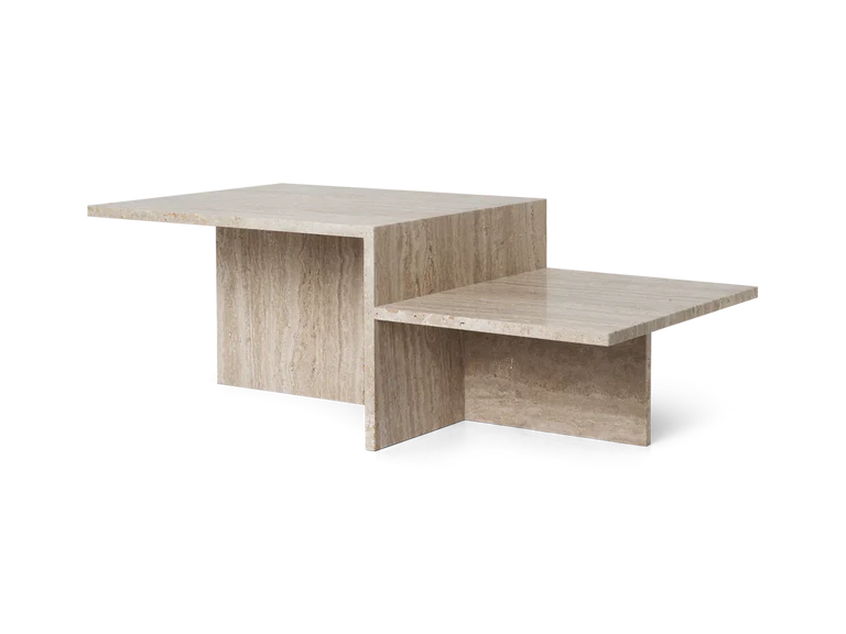 MONDE – Geometric Design Travertine Coffee Table