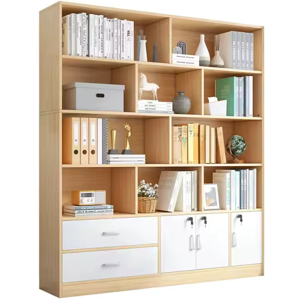 VAULTA – Oak Brown and White Office Storage Bookshelf