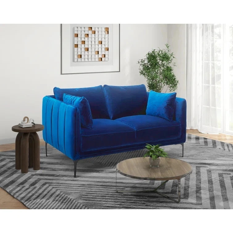 MAYA – Blue Cozy Lounge Two Seater Sofa