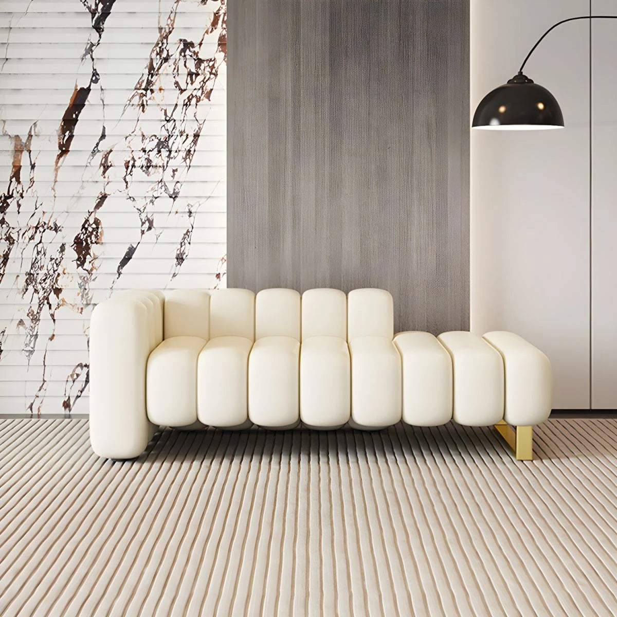 PUFFIN – Modern Left Arm Channel Tufted Chaise Lounge