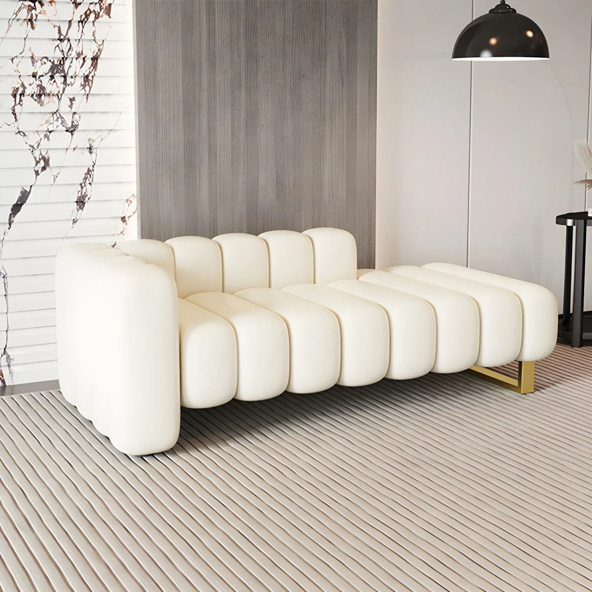 PUFFIN – Modern Left Arm Channel Tufted Chaise Lounge