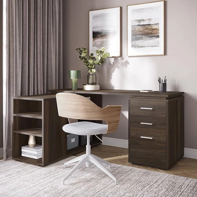 LEEYA – Dark Brown Vintage Style Manager Table