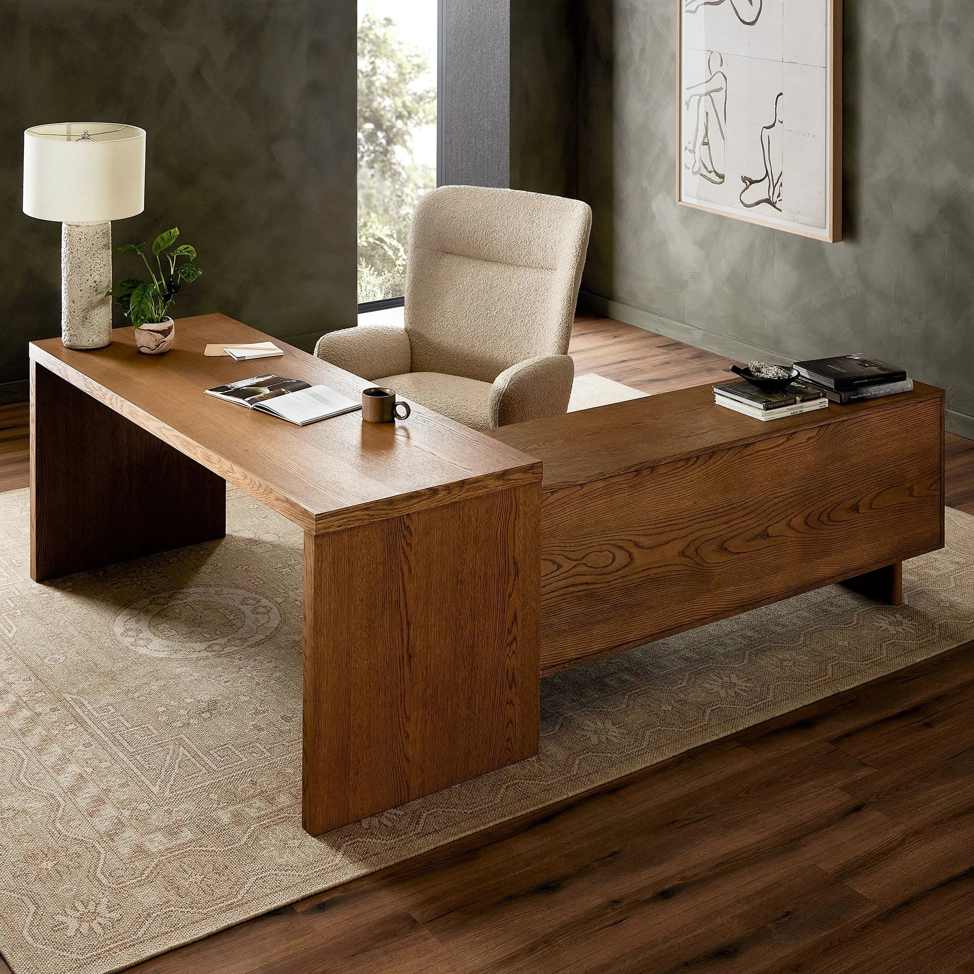 LOFTY – L Shape Antique Style Executive Table