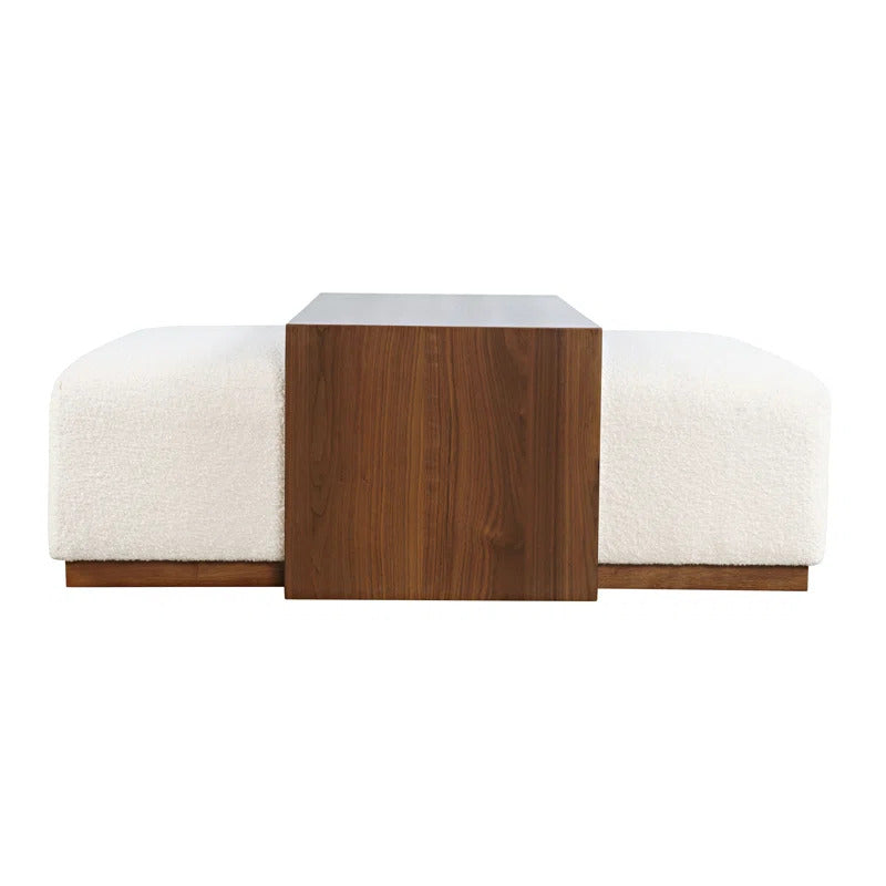 SOLITER - Dark Walnut Brown Cushioned Coffee Table