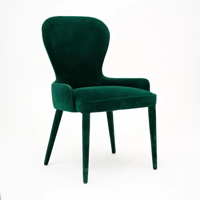 EMERELLE – Curved Back Emerald Green Vanity Chair