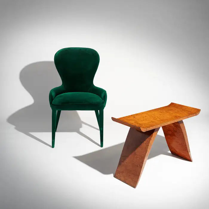 EMERELLE – Curved Back Emerald Green Vanity Chair