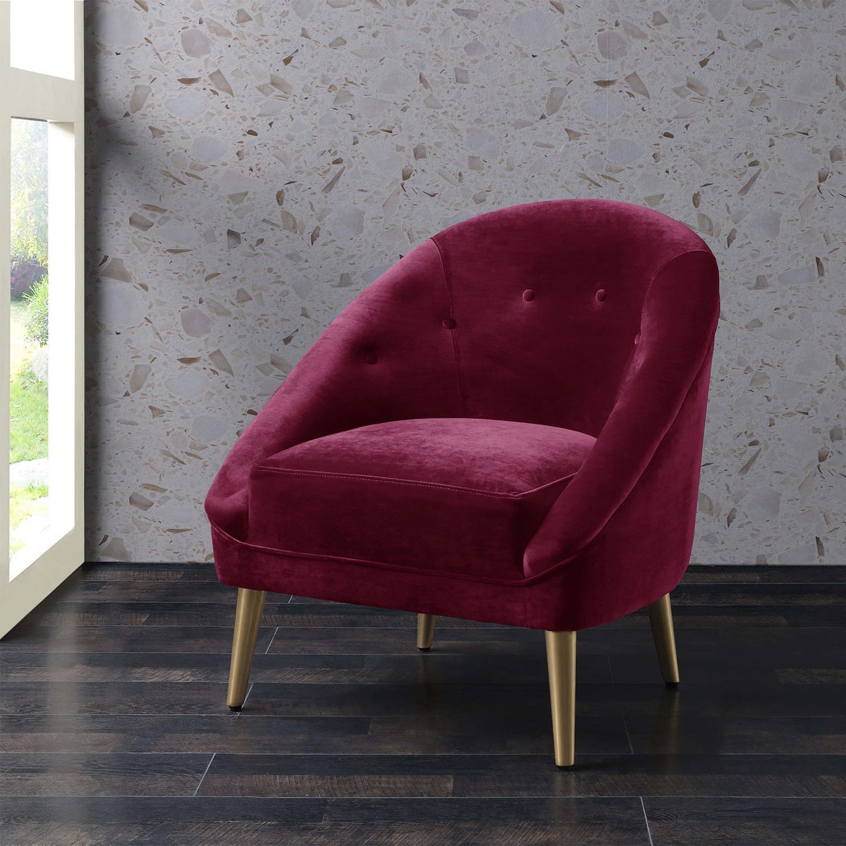 RORY – Craneberry Flared Arm Barrel Chair