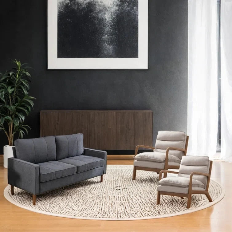 CONTOUR – Modern Three Piece Sofa Set in Grey and Beige