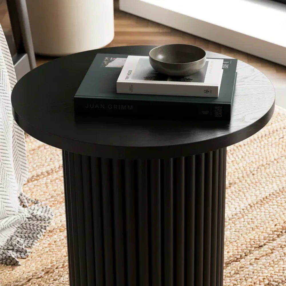 PILLAR – Minimalist Design Black Round End Table