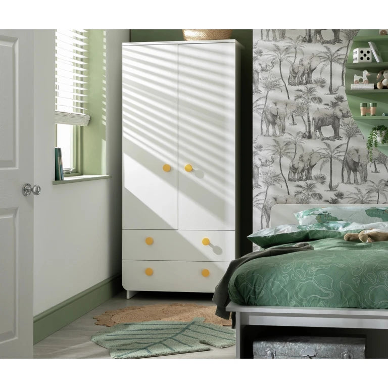 ECRUISE – Two Doors Compact Style White Kids Wardrobe