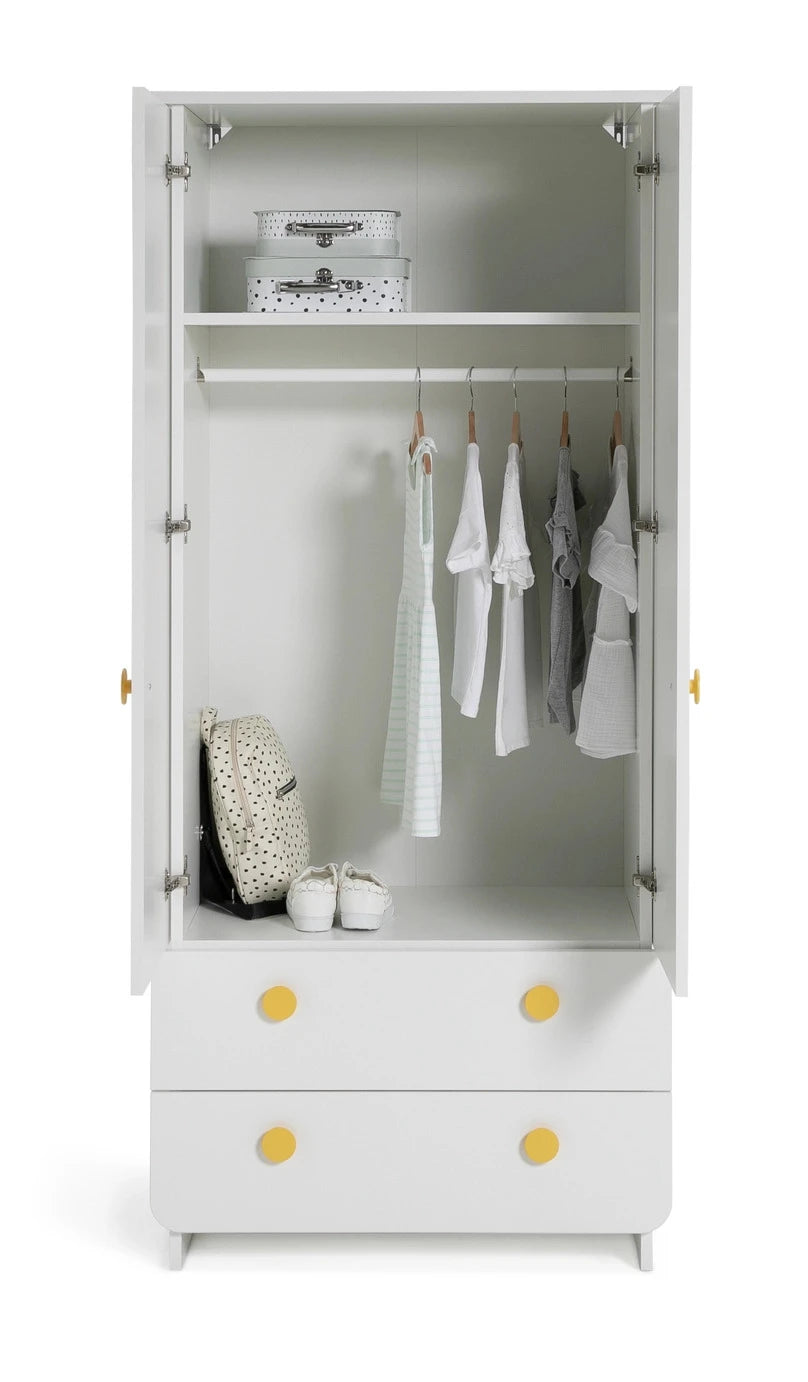 ECRUISE – Two Doors Compact Style White Kids Wardrobe