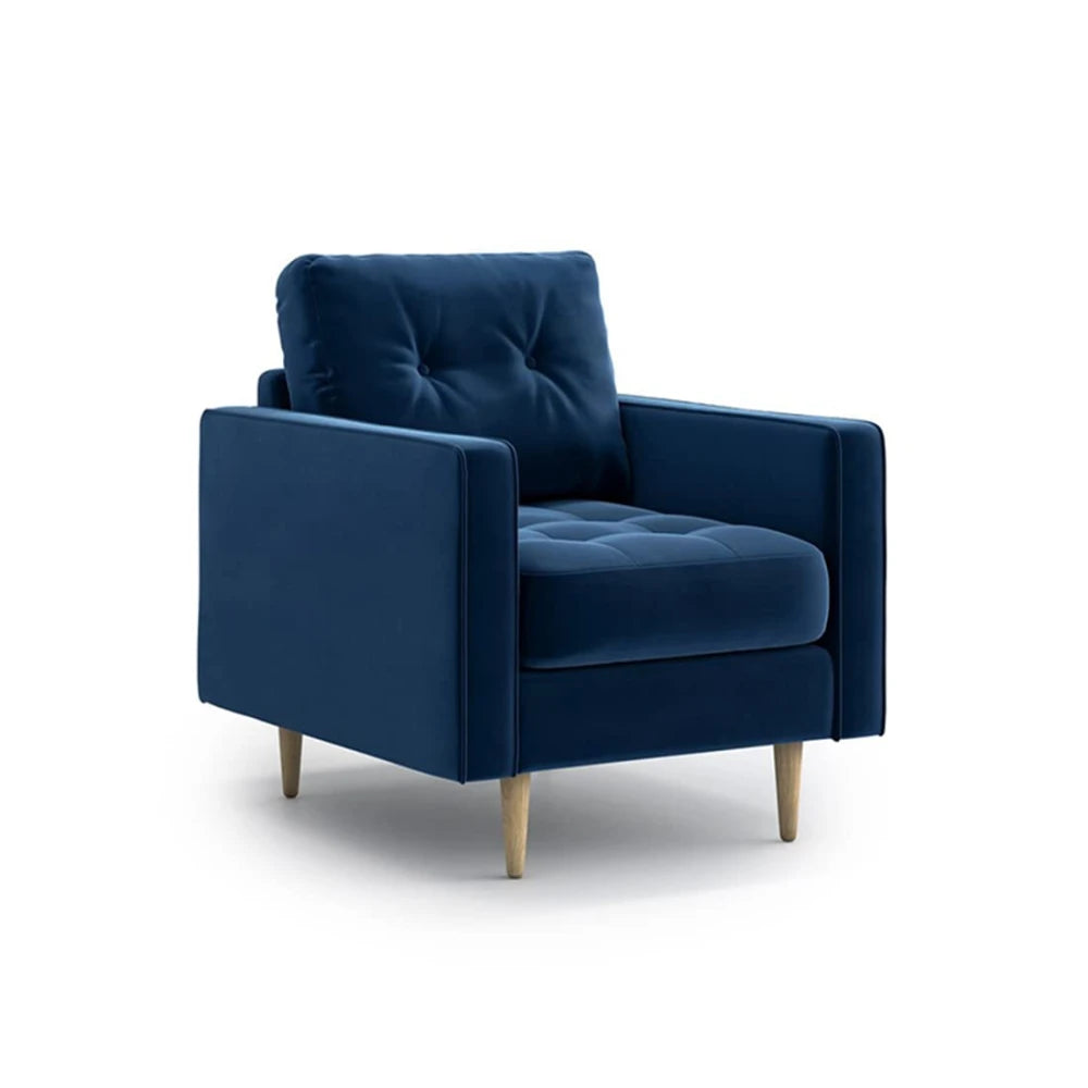 CHERISH – Elegant Blue Button Tufted Sofa Chair