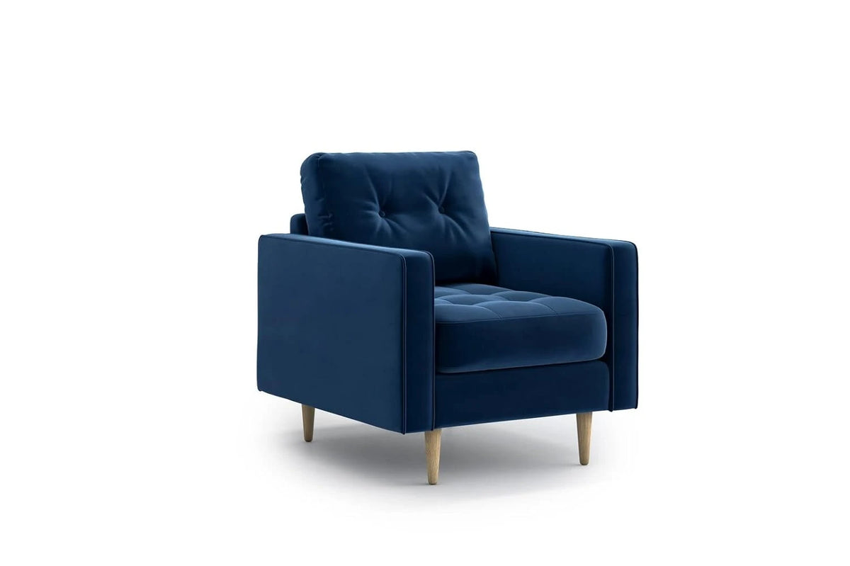 CHERISH – Elegant Blue Button Tufted Sofa Chair