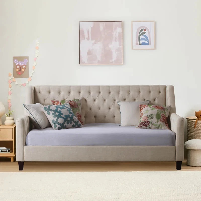 CALLY – Beige Channel Tufted Day Bed