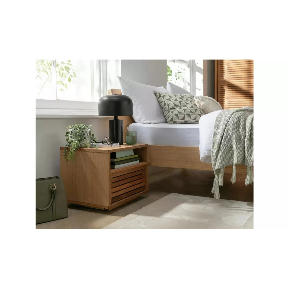 SANOR – Light Brown Slated Drawer Night stand Pair