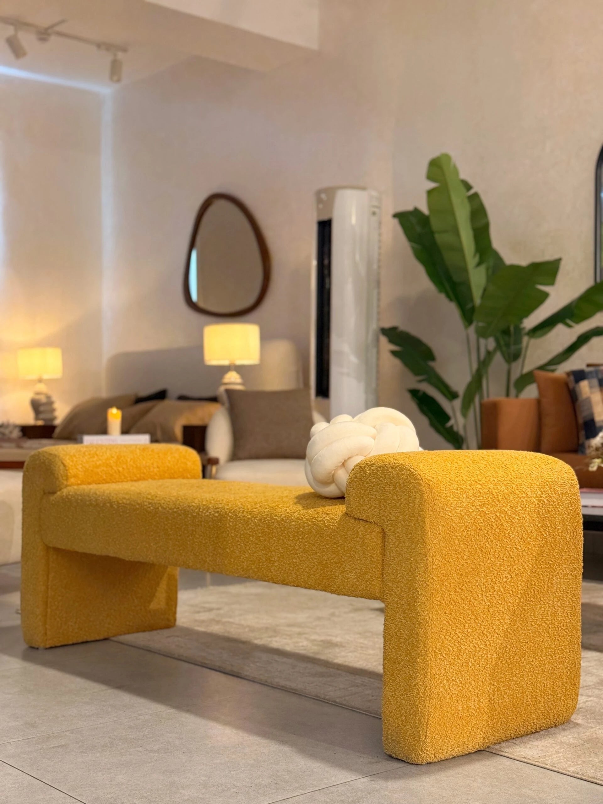 GRAINY – Urban Style Yellow Ottoman Bench