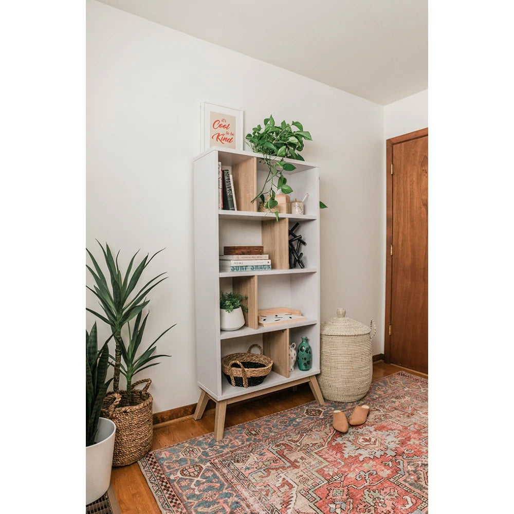 ATLAS – White and Oak Brown Bookshelf