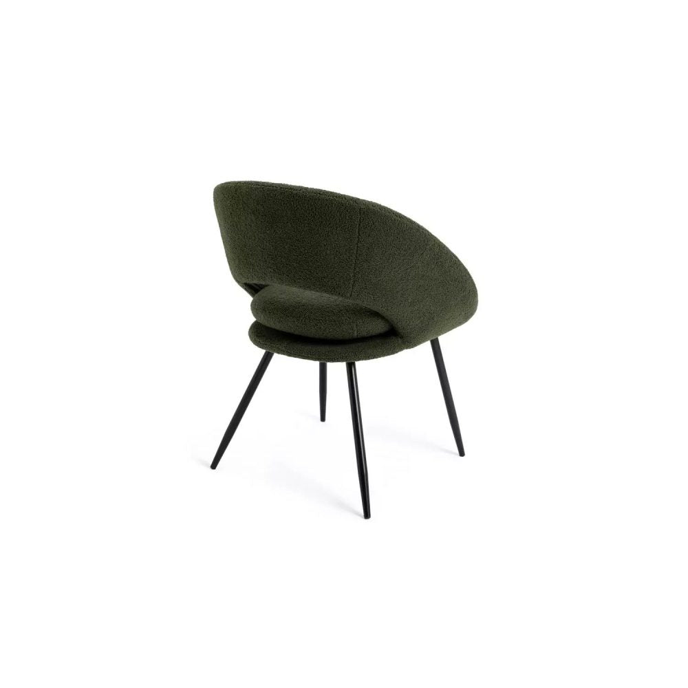 GRUB - Seven Piece Modern Dining Table Set in Walnut Brown & Green