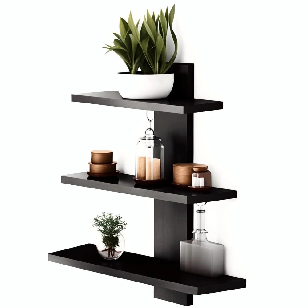 SHELFIE – Three Tired Black Wall Shelf