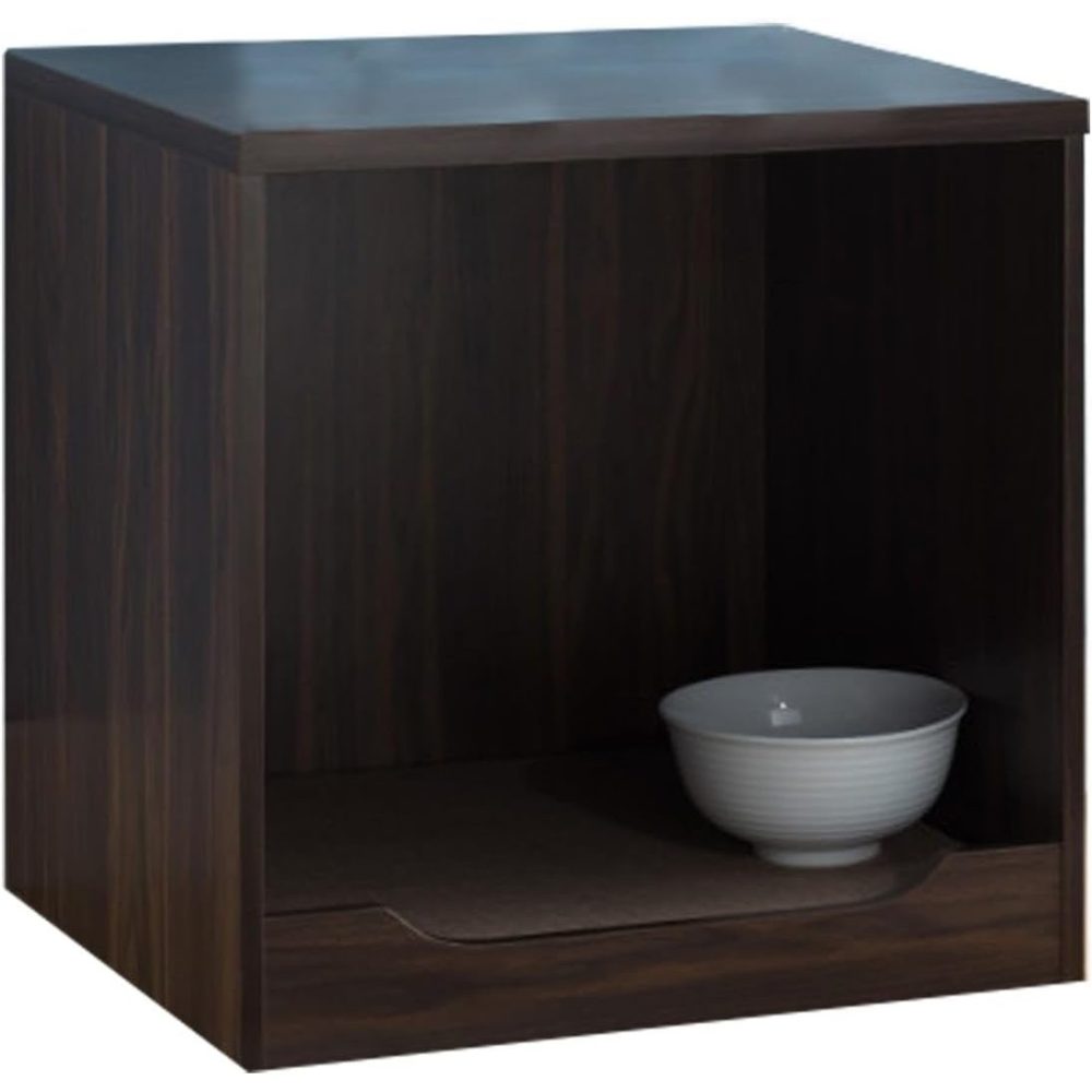 CUPLIN - Small Side Storage End Table Dark Brown