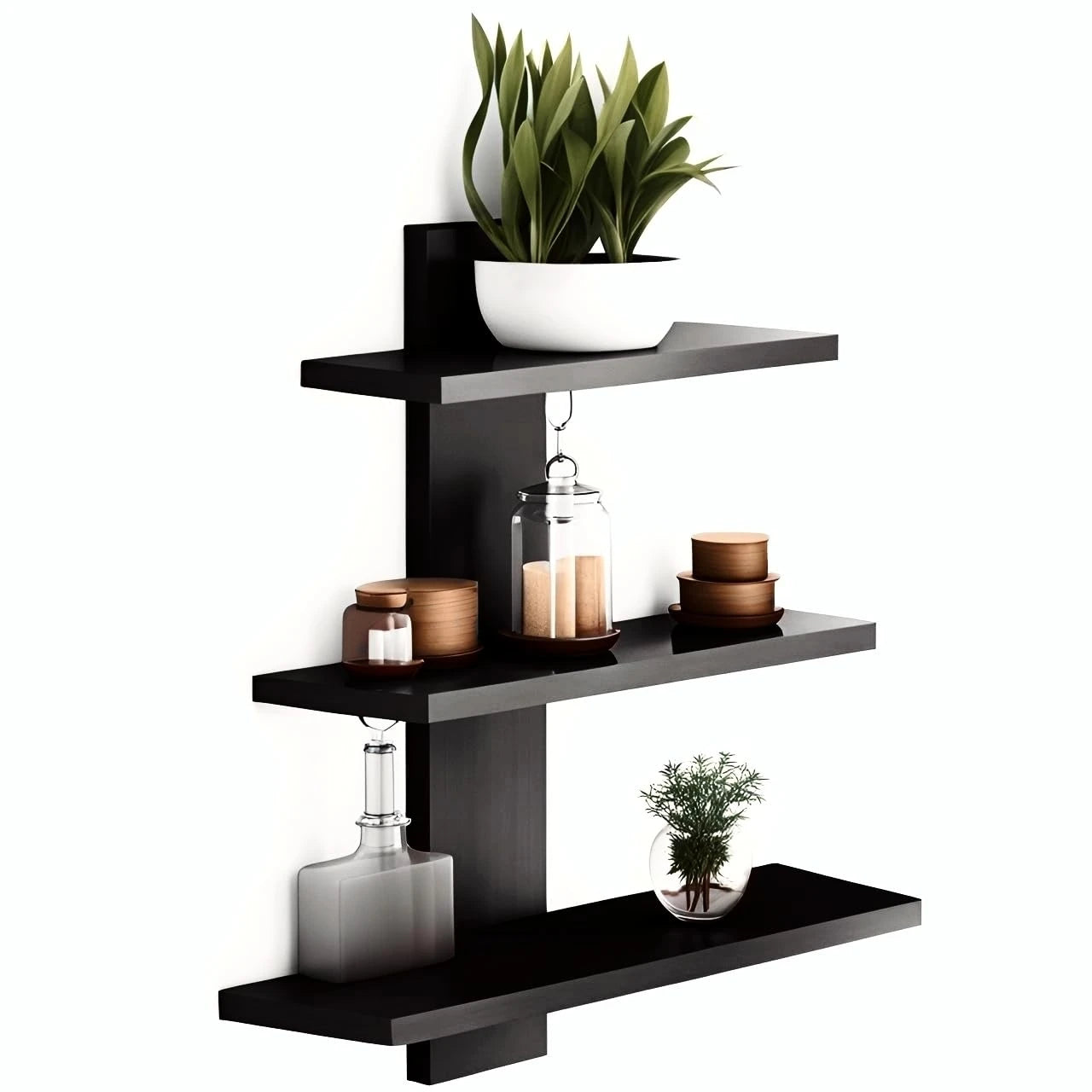 SHELFIE – Three Tired Black Wall Shelf