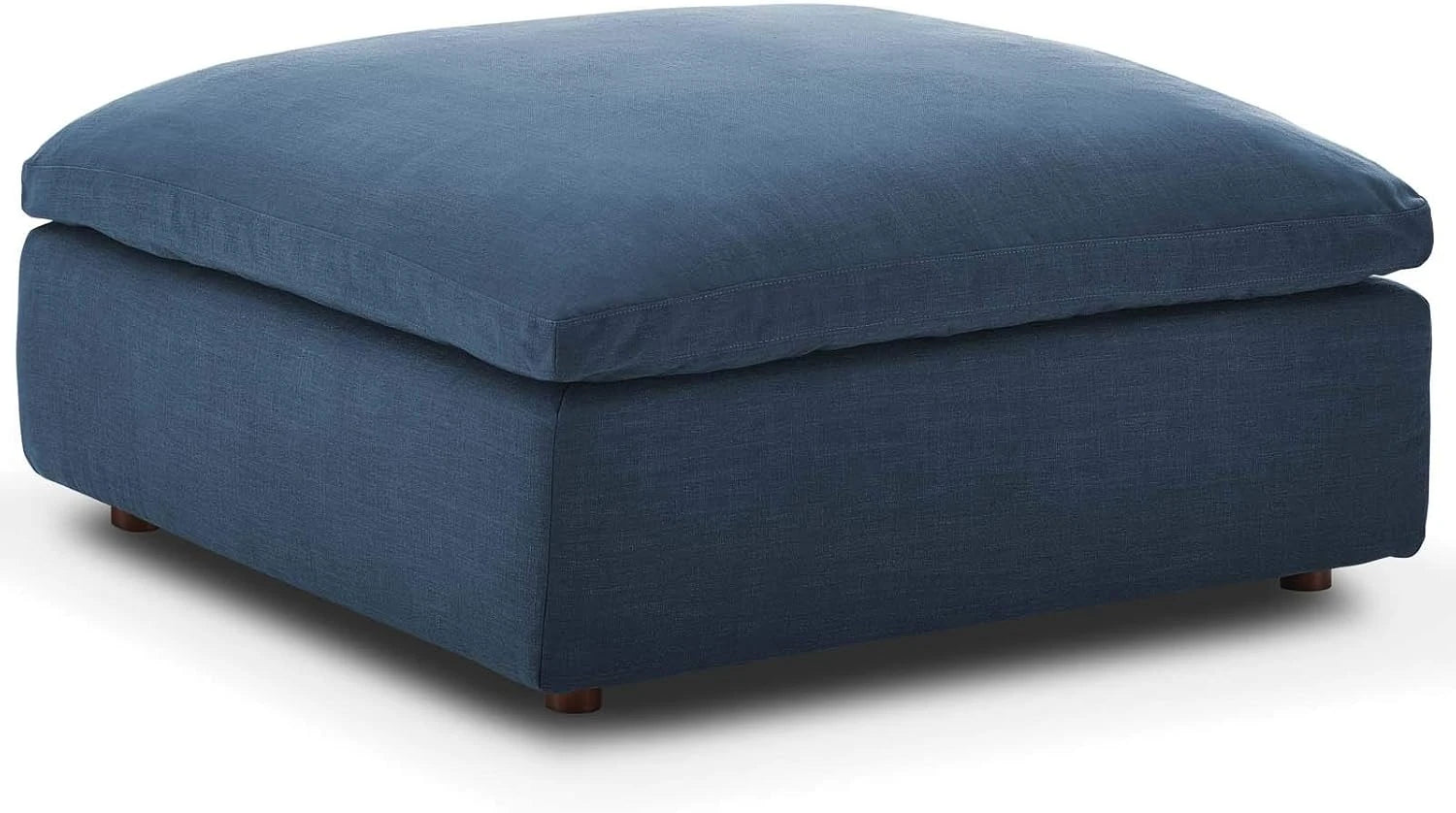 ORLAITH – Dark Blue Square Ottoman Stool