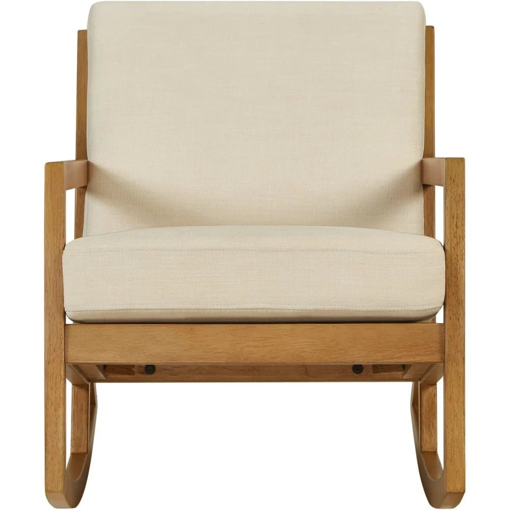 WISP – Classic Style Medium Brown & Off-White Rocking Chair