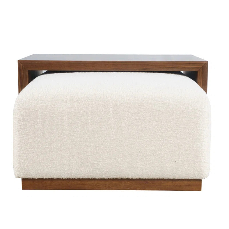 SOLITER - Dark Walnut Brown Cushioned Coffee Table