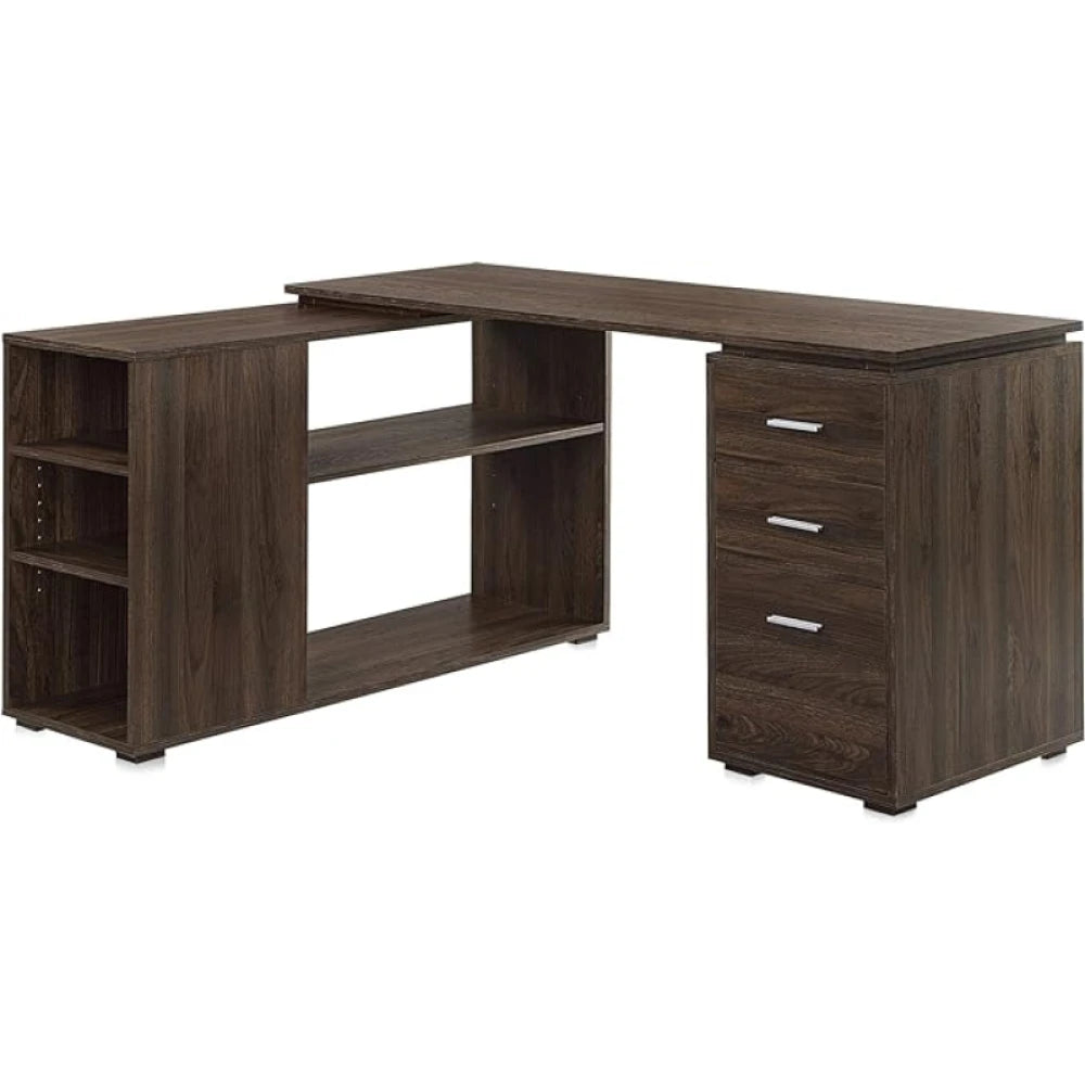 LEEYA – Dark Brown Vintage Style Manager Table