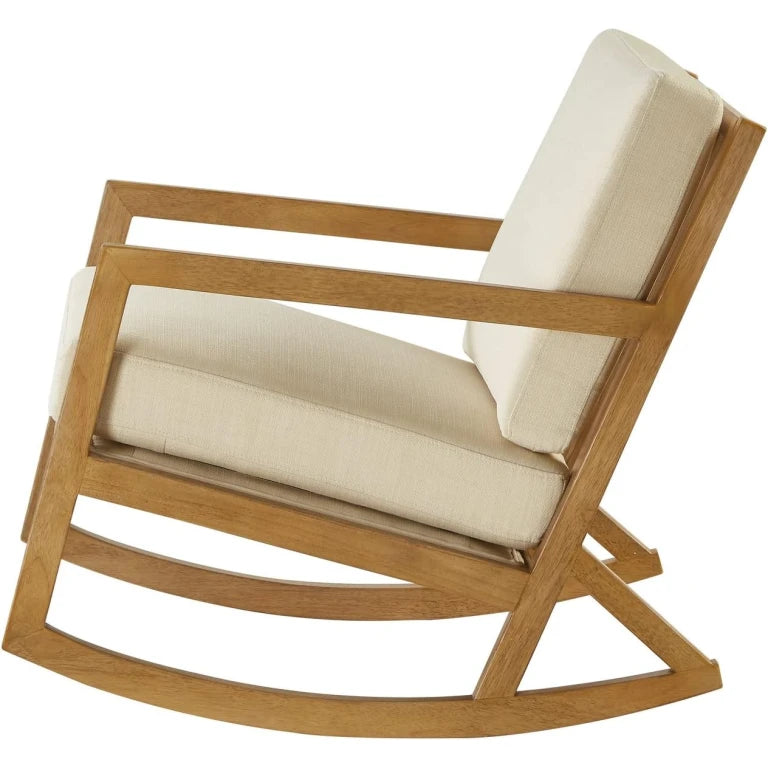 WISP – Classic Style Medium Brown & Off-White Rocking Chair