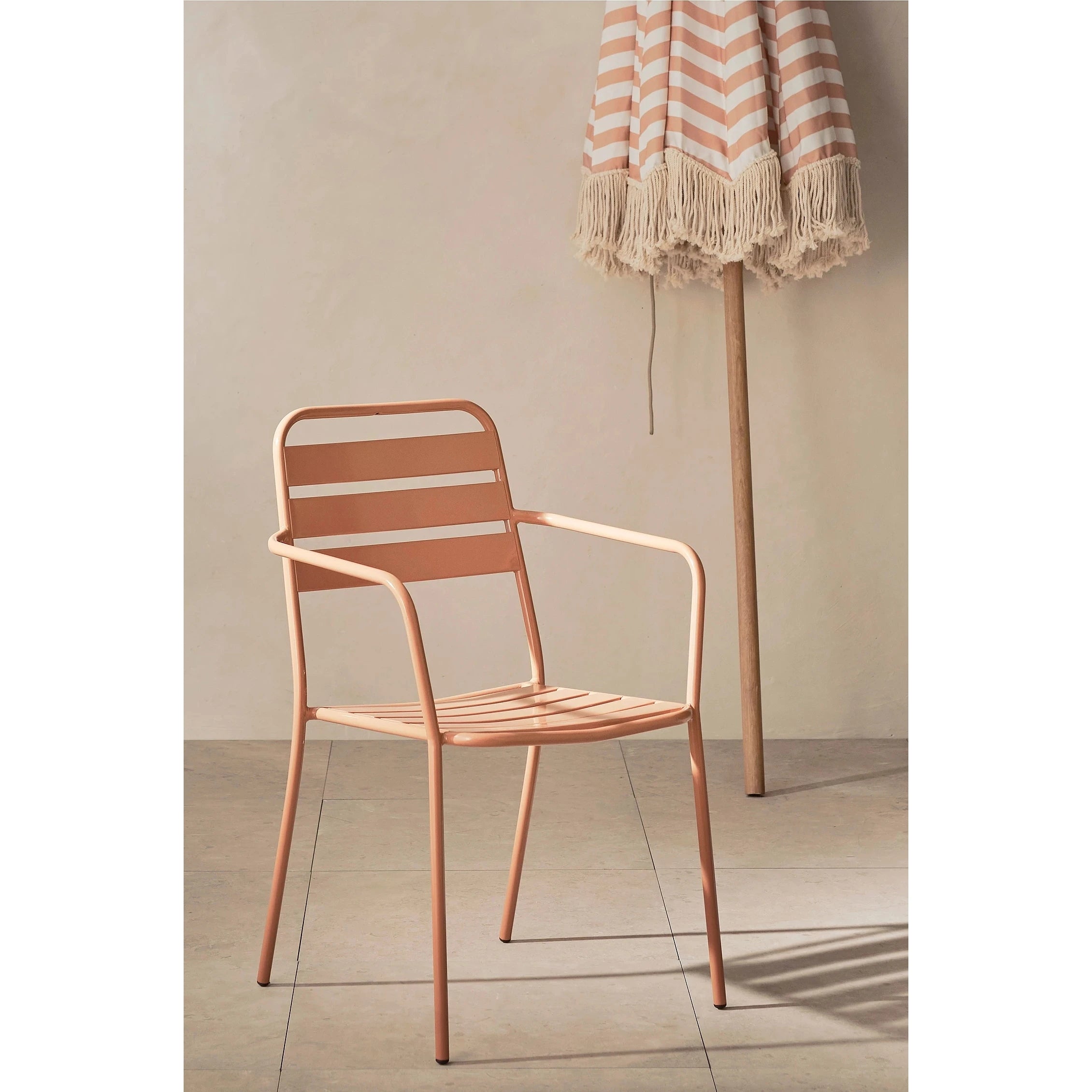 SOL – Outdoor Metallic Arm Chair in Peach