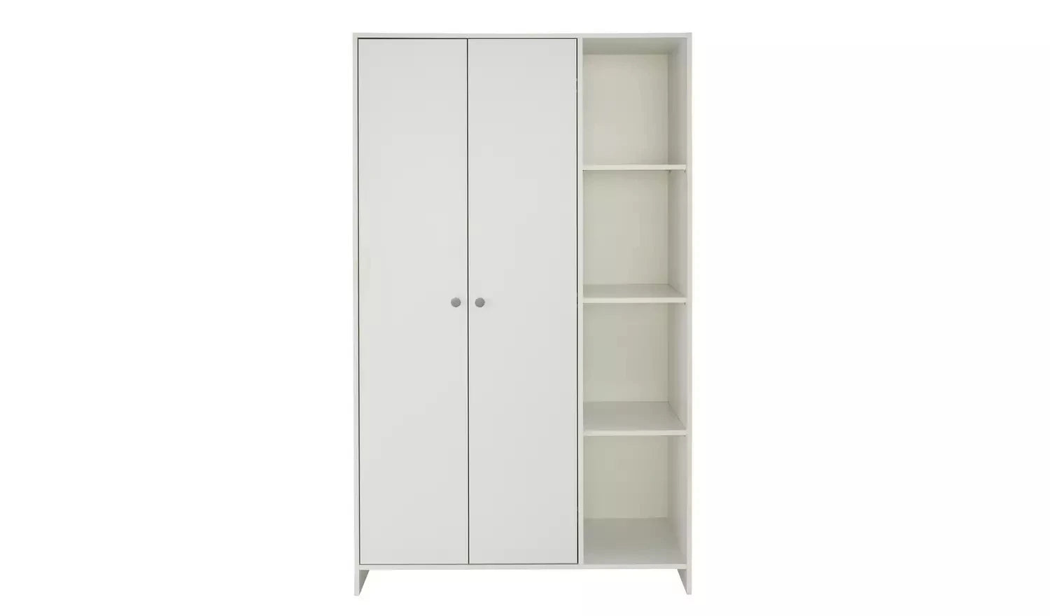 CLINCH – White Two Door Wardrobe with Storage Shelves