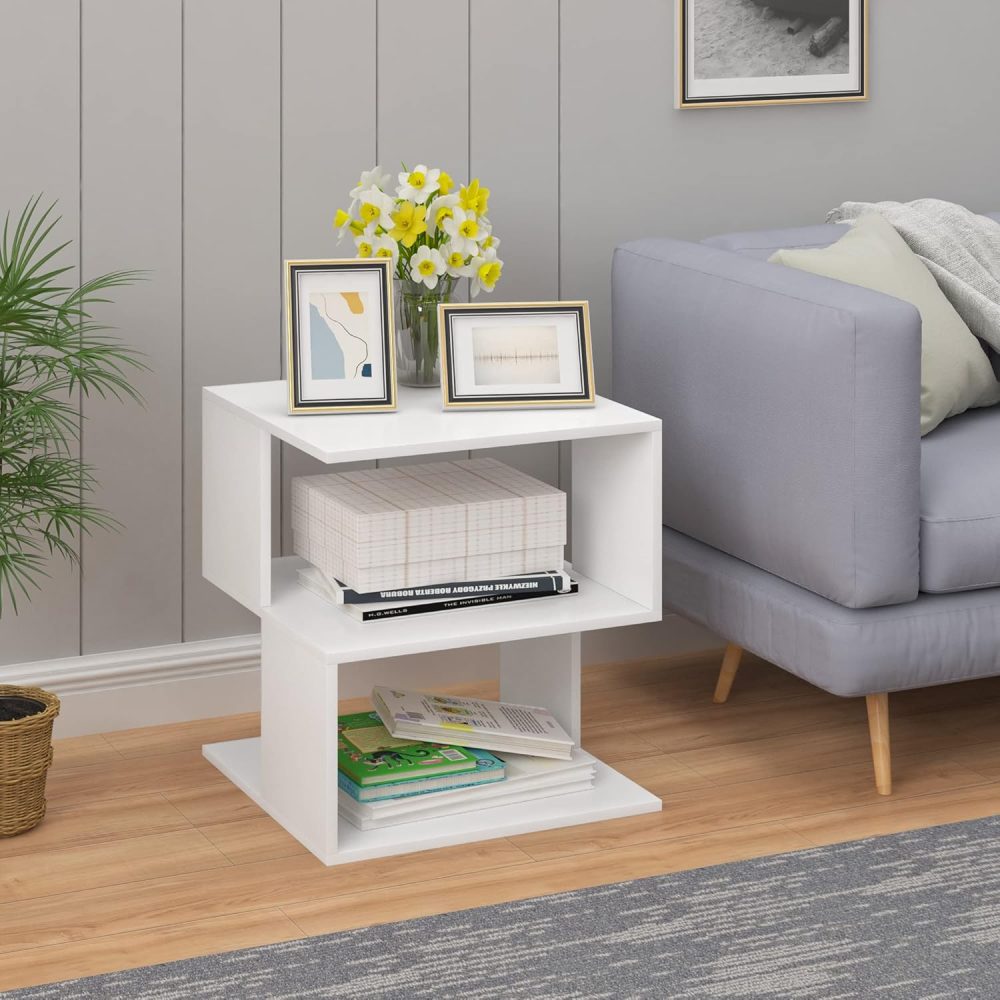 MILLIMUN - Side Storage Nightstand White