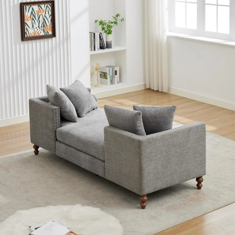 VELIN – Mid Century Style Grey Chaise Lounge