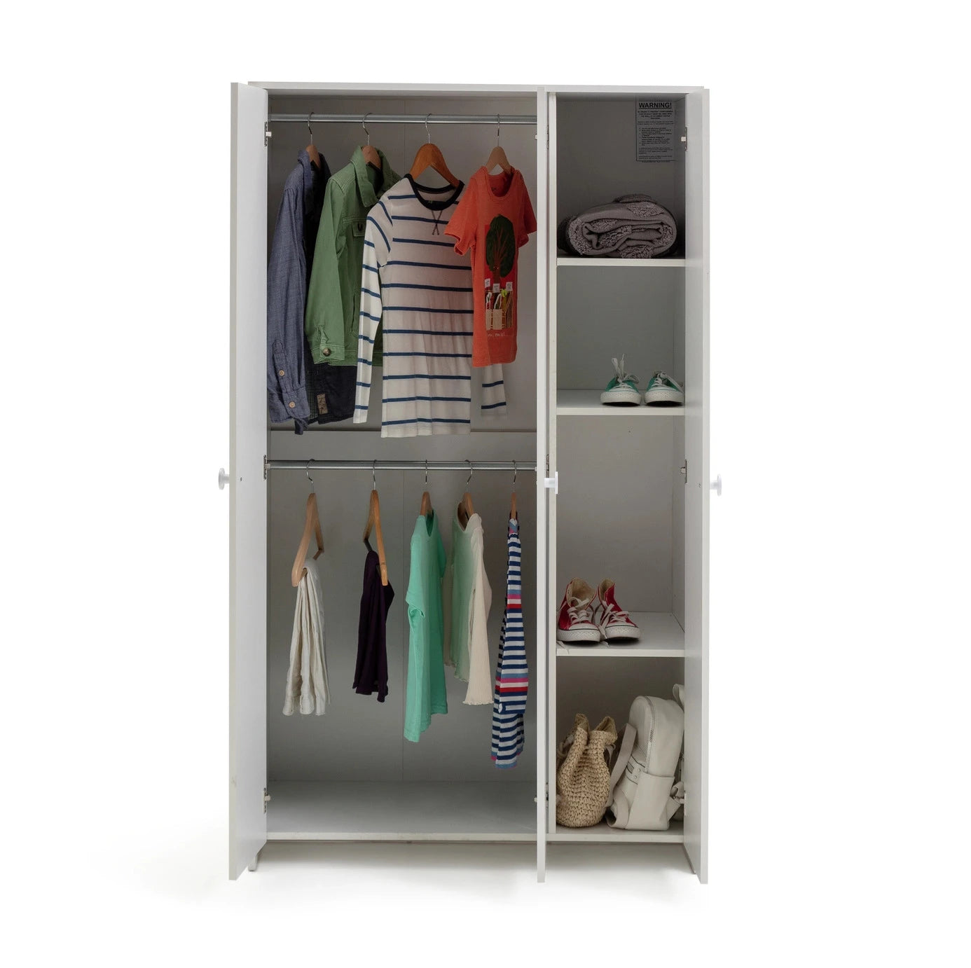 VELMORA – Contemporary Style White Three Door Kids Wardrobe