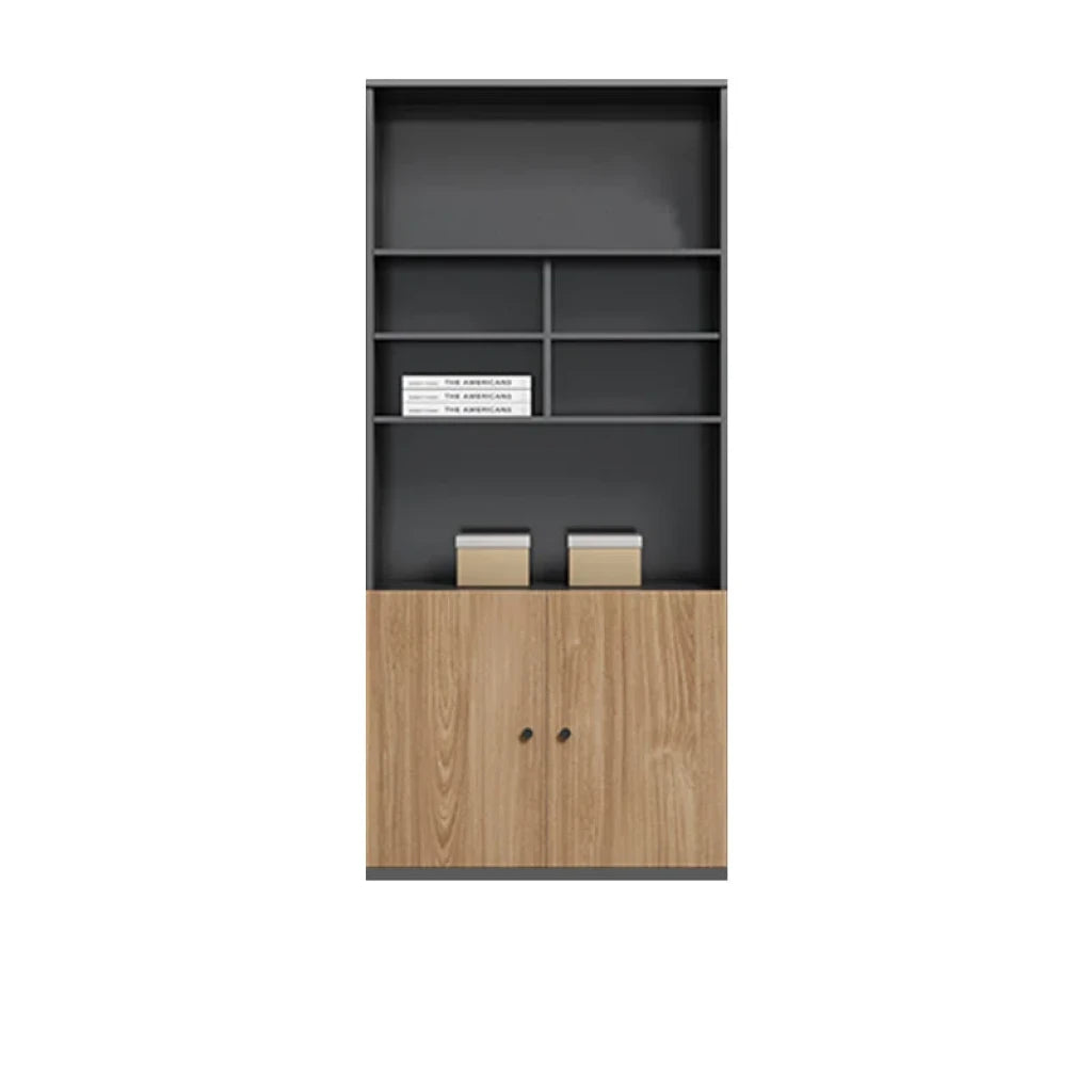 REED – Modular Black & Oak Brown Office Storage Book Rack