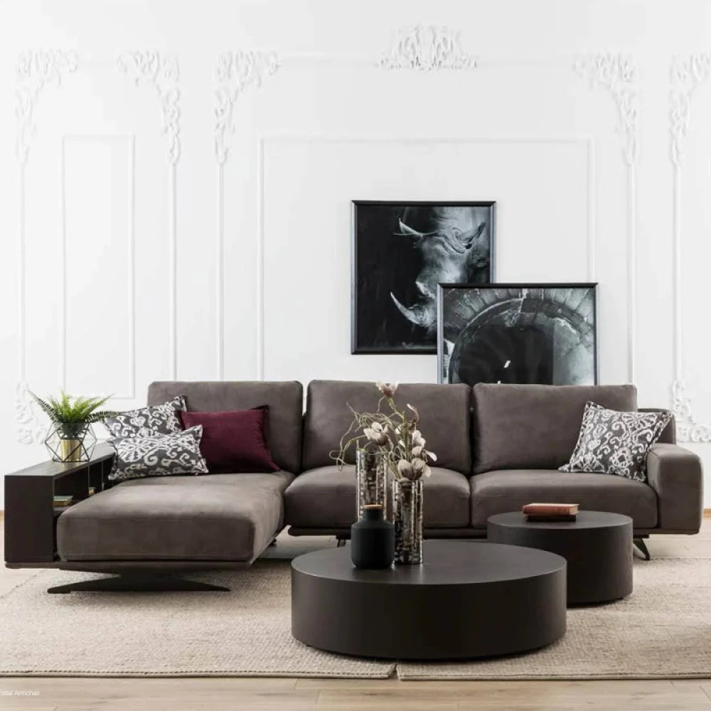 ALODON – L Shape Sofa With Daybed and Side Shelf