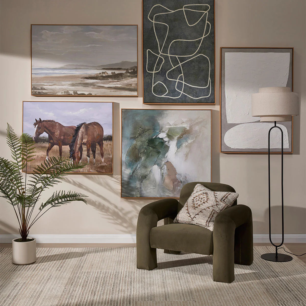 RODIN – Olive Green Modern Tubular Sofa Arm Chair