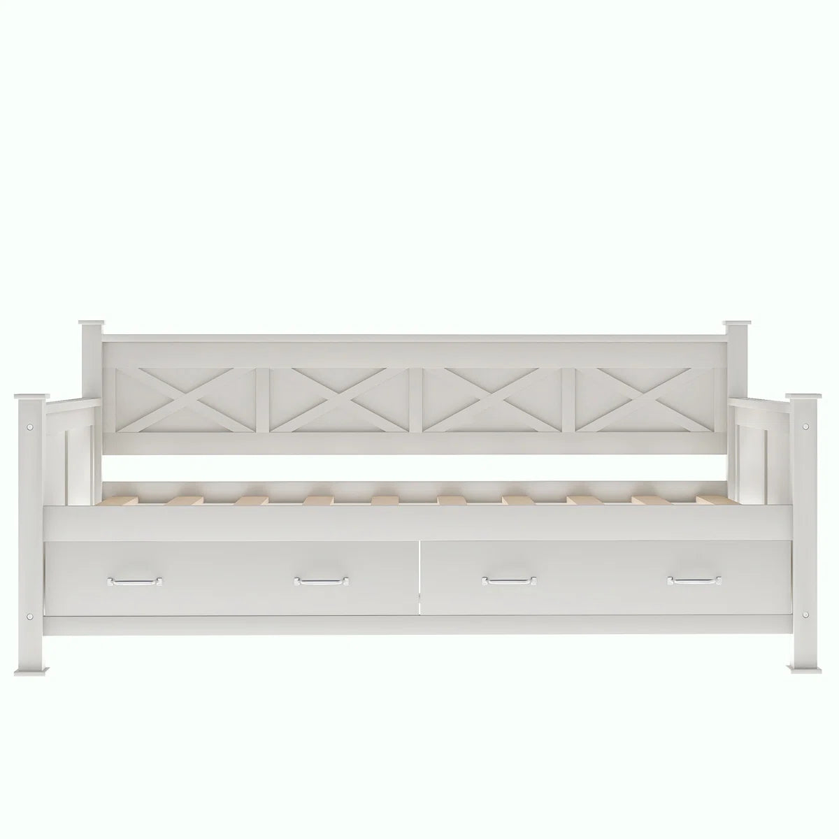 LENZKA – Farmhouse Style Daybed With Drawers